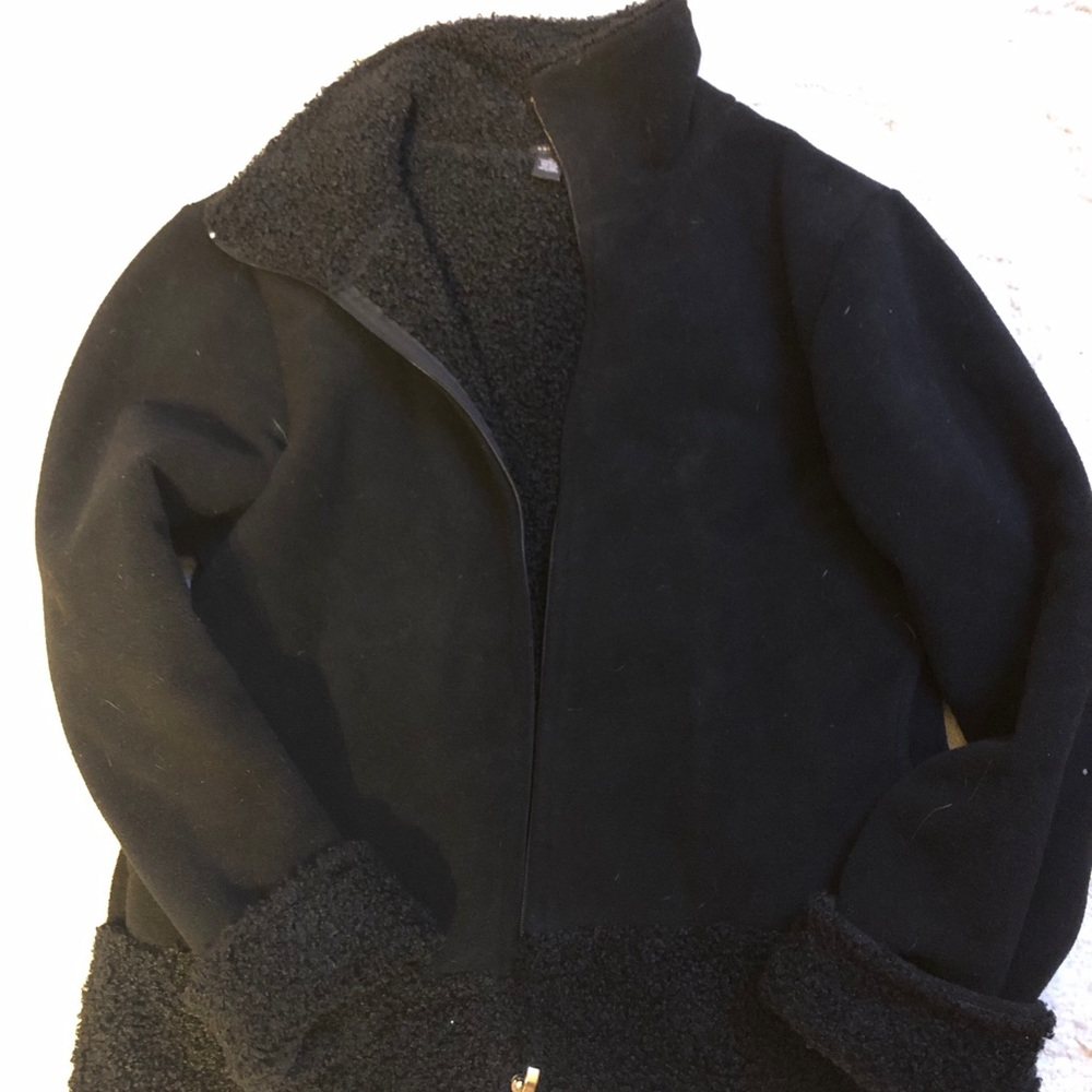 Black fleece coat
